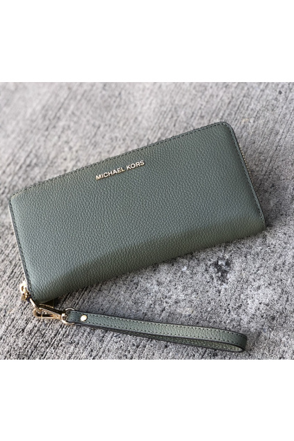 Dámská peněženka Michael Kors Jet Set Travel Continental Leather zelená