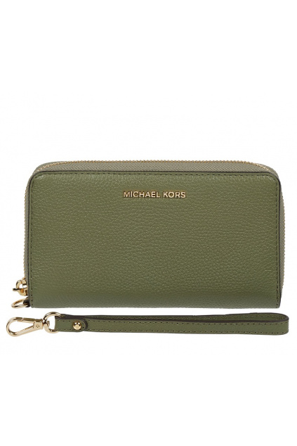 34F9GM9E9L Dámská peněženka Michael Kors Jet Set Travel Continental Leather zelená