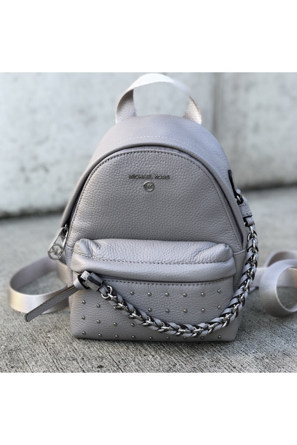 30F0S04B0I Pearl Grey Dámský batůžek Michael Kors Slater Extra-Small Convertible Leather šedý