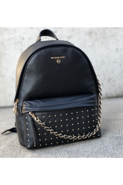 30F0G04B2I Black Dámský batoh Michael Kors Slater Medium Backpack Leather černý