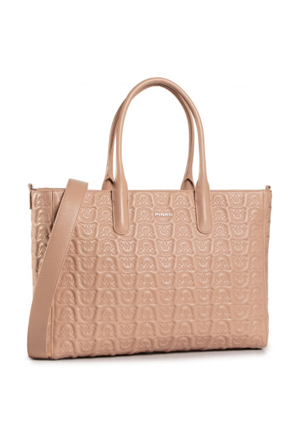 1P21XS Y6NX Q19 Dámská kabelka Pinko Love Shopping Monogram Leather růžová