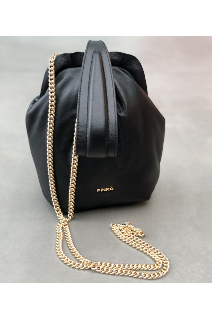 1P2238 Y6Y8 Z99 Dámská kabelka Pinko Soft Pouch Fraimed Chain Fl černá