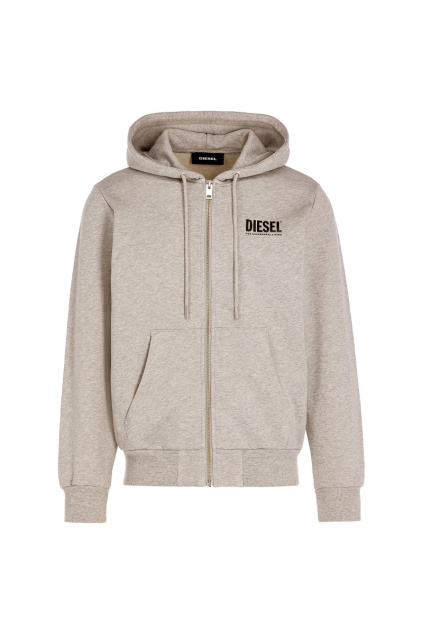 00SAV1 0BAWT 912 Pánská mikina Diesel S Girk Zip Logo šedá