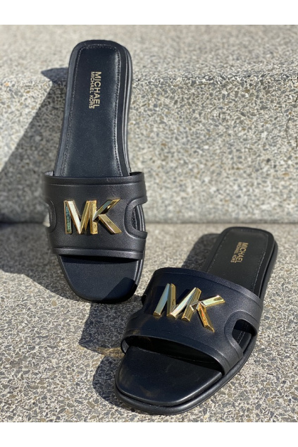 Dámské sandály Michael Kors Kippy Leather Slide černé