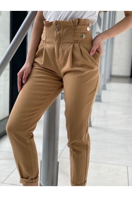 Dámské džíny Pinko New Cara 1 Fashion Carrot PJ456A béžové