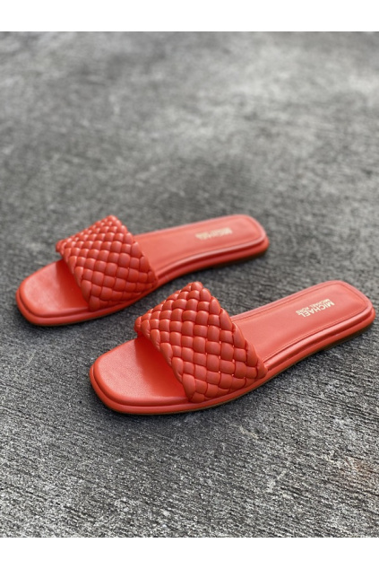 Dámské sandály Michael Kors Amelia Nappa Faux Leather oranžové 4