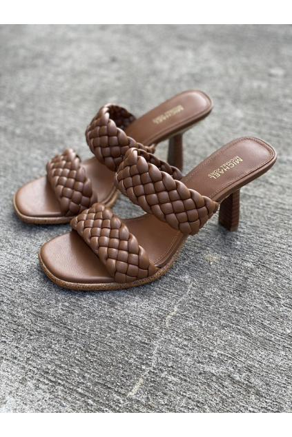 Dámské sandály Michael Kors Amelia Mule Nappa Faux Leather hnědé