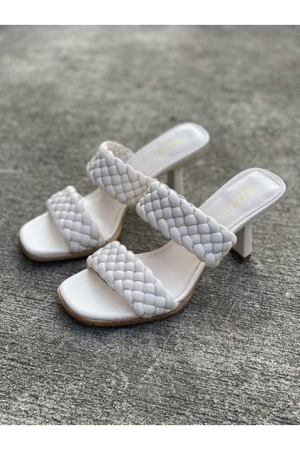 Dámské sandály Michael Kors Amelia Mule Nappa Faux Leather krémové