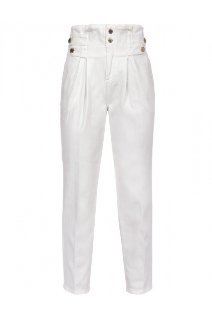 Dámské džíny Pinko New Cara 1 Fashion Carrot PJ456A bílé