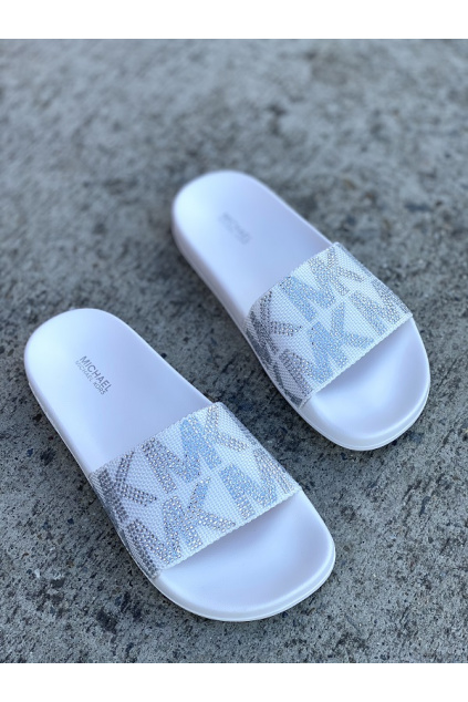 Dámské nazouváky Michael Kors Gilmore Slide 40S1GMFA1D bílé 3