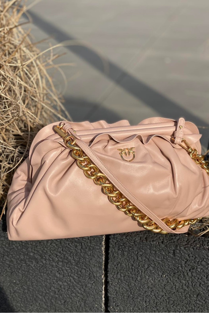 Dámská kabelka Pinko Chain Clutch Framed 1 Cl béžová