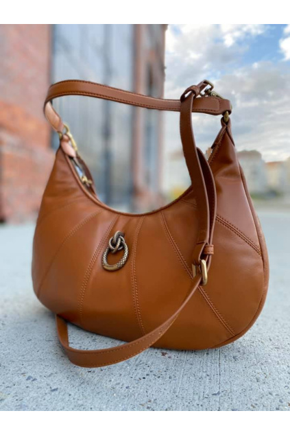 Dámská kabelka Pinko Lovelink Classic Half Moon hnědá