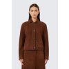 Dámská kožená bunda MaxMara Studio MSTBAIA 2616441021650 hnědá