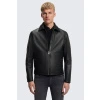 Pánská kožená bunda BOSS Orange Jogear 50552141 černá