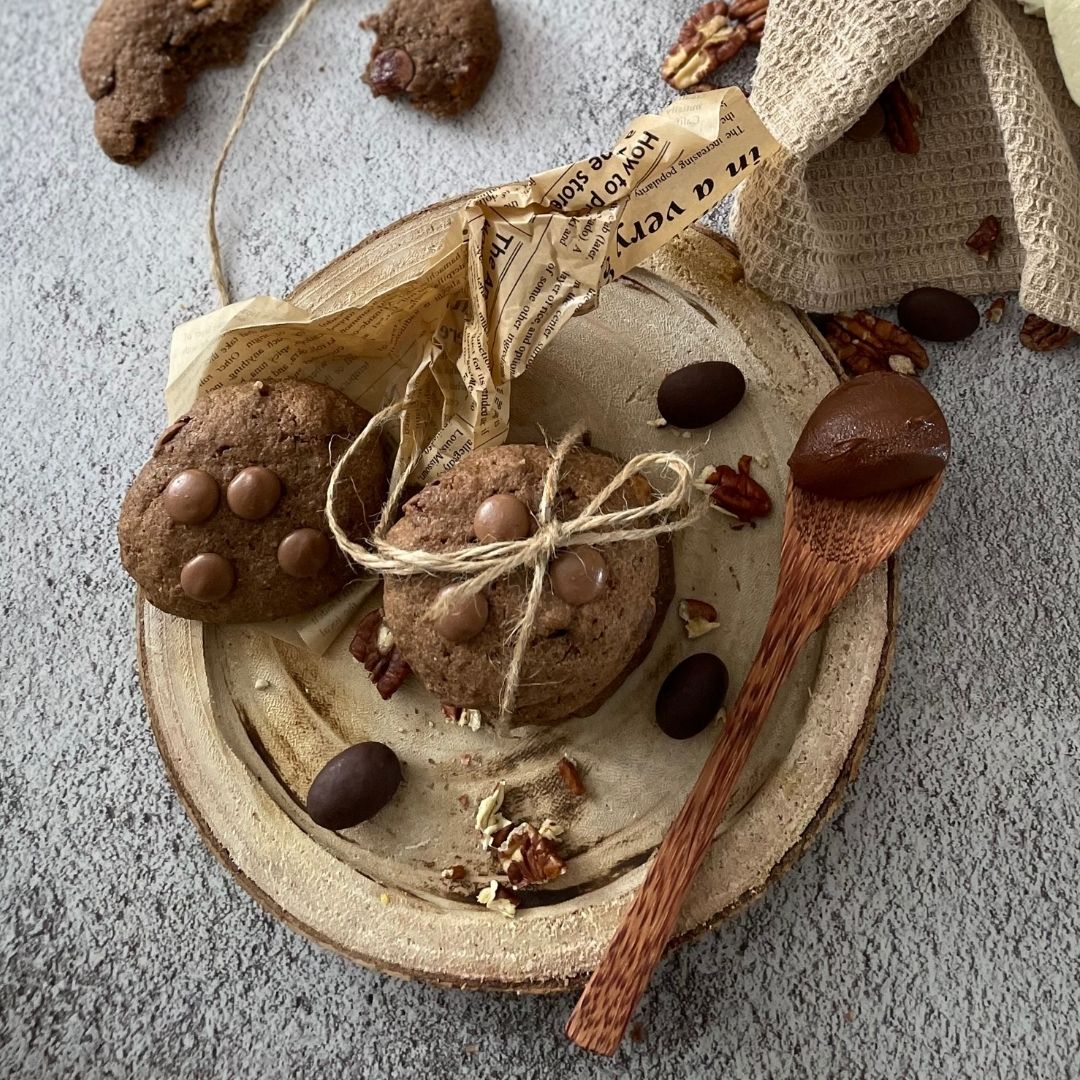 Cookies plné vanilky a pekanových ořechů