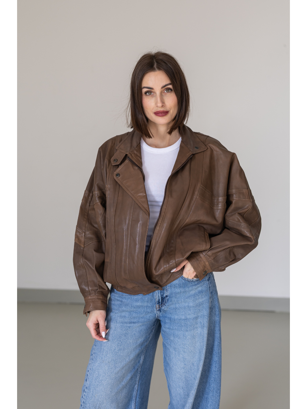 Hnedá balónová bunda