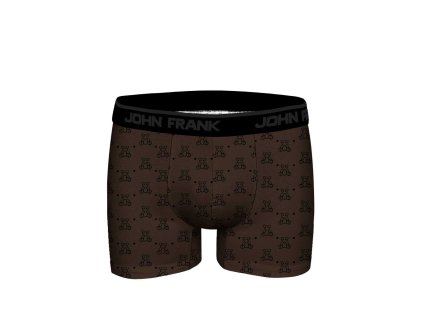 Pánské boxerky John Frank JFBDMOD156-BEAR (Velikost L, Barva Hnědá)