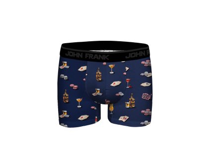 Pánské boxerky John Frank JFBDMOD136-DICE (Velikost L, Barva Tm. modrá)