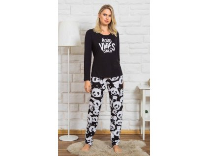 dámské pyžamo Vienetta Secret Good vibes černá