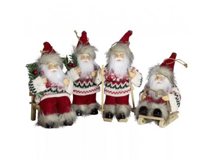 Ozdoba na stromeček Santa ve svetru 18 cm