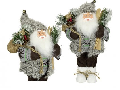 Vianočné dekorácie Santa šedý 45 cm
