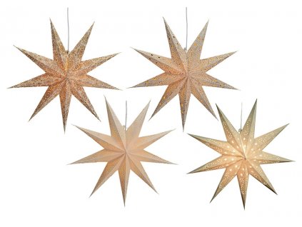 Béžová Vianočná Hviezda svietiaca dekorácia 9-bodová 60 cm