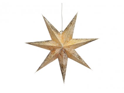 Zlatá Vianočná Hviezda svietiaca dekorácia 7-bodová 60 cm