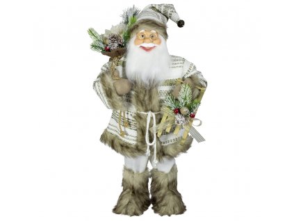 Vianočné dekorácie Santa v pruhovanom kabáte 60 cm