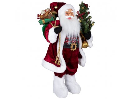 Vánoční dekorace Santa se stromečkem a dárky 60 cm