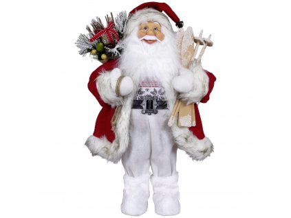 Vianočná dekorácia Santa s lyžami 45 cm