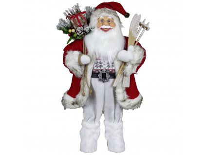Vánoční dekorace Santa s lyžemi 60 cm