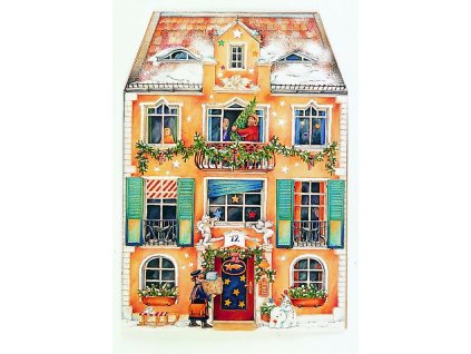 Nástenný adventný kalendár Vo vianočnom dome 29,5x42 cm
