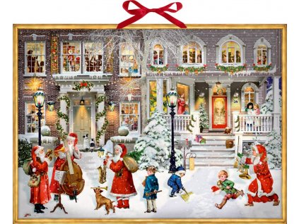 Zvukový adventní kalendář Krásný vánoční čas 52x38 cm