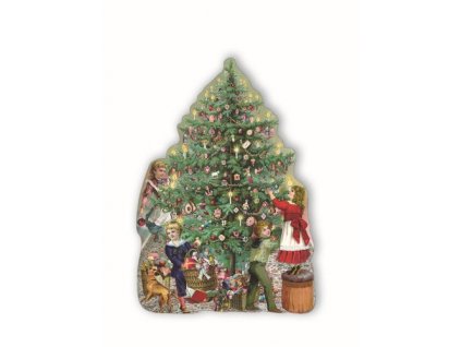 Vánoční pohlednice Zdobíme stromeček 12 x 17,6 cm