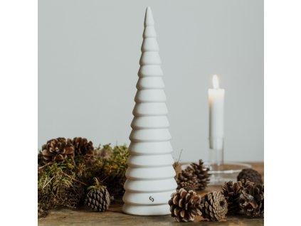 Keramický vianočný stromček biely matný 26 cm
