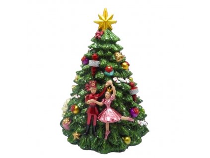 Hrací skříňka Vánoční stromek s Louskáčkem 17 cm