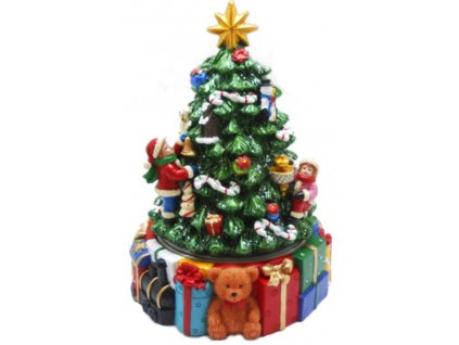 Hrací skříňka Vánoční stromek a dětí 16 cm