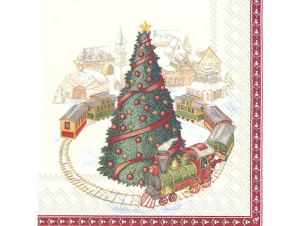 Vianočné papierové obrúsky Vianočný vláčik 20 ks