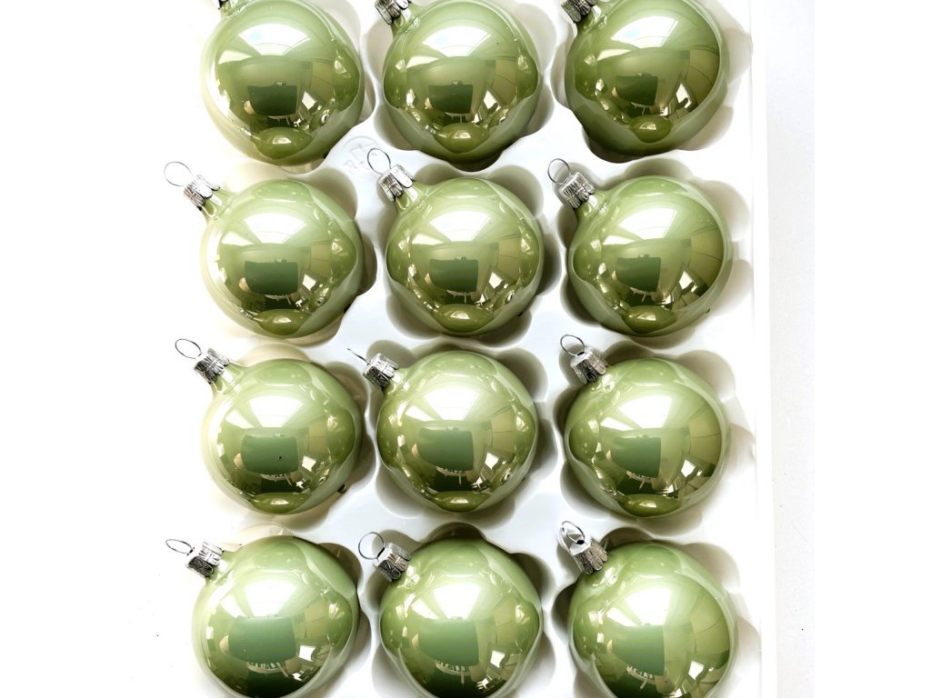 Vánoční ozdoba koule 3cm, porcelán světle zelená