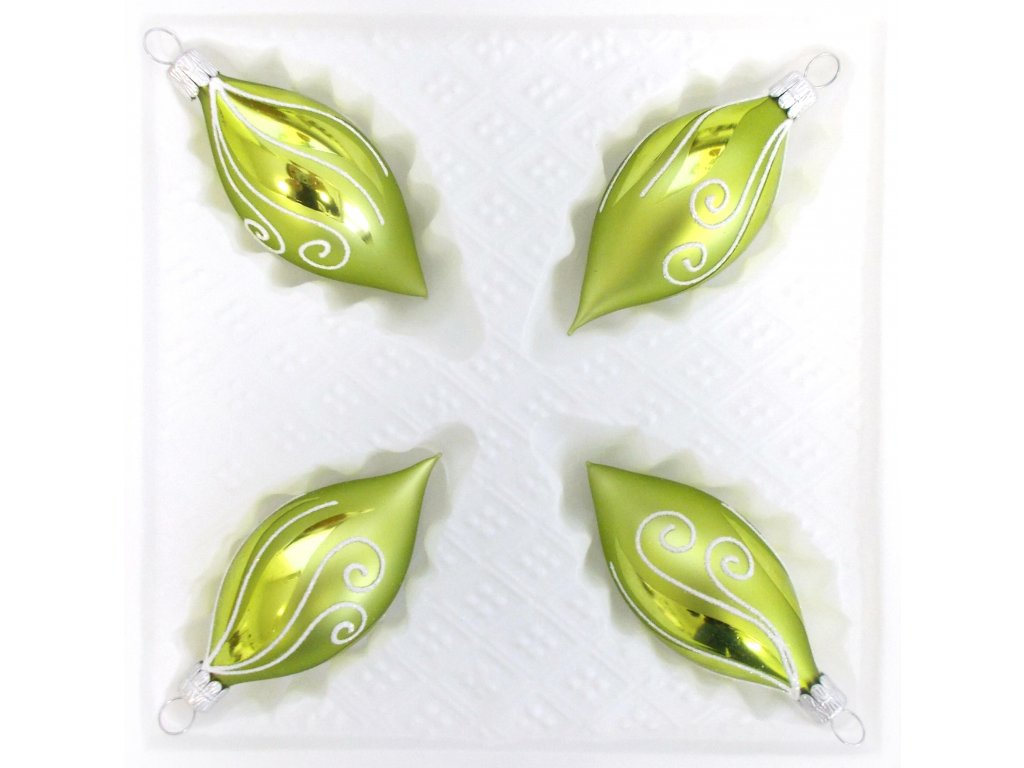 Vánoční ozdoba Oliva světle zelená, Kiwi malovaná