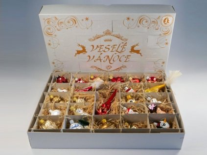 Adventní kalendář sada vánočních ozdob