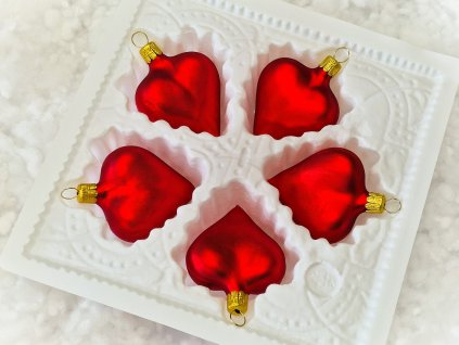 Vánoční ozdoba srdíčko červené