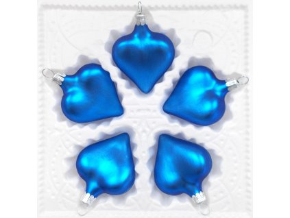 Vánoční ozdoba modré srdíčko matné