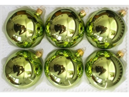 Vánoční ozdoba koule leskla zelena kiwi