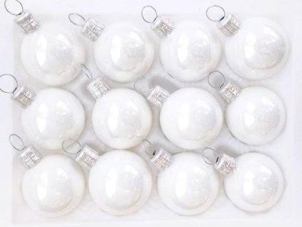 vanocni ozdoba koule 3cm porcelan bila