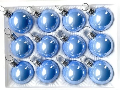 Vánoční ozdoby koule světle modrá porcelán 3 cm
