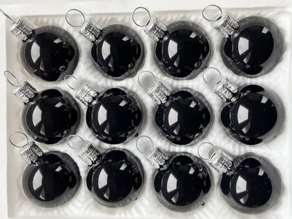 Vánoční ozdoby koule černé porcelán 3 cm