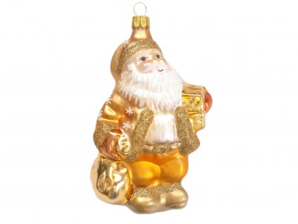 vanocni ozdoba figurka zlaty santa claus