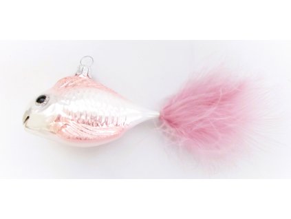 Vánoční ozdoba ryba závojnatka Růžovostříbrná