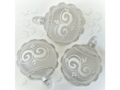 Vánoční ozdoby koule bílé se vzorem